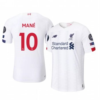 Sadio Mané Liverpool 2020 UEFA Champion League Away Men's White Short Sleeve Jersey