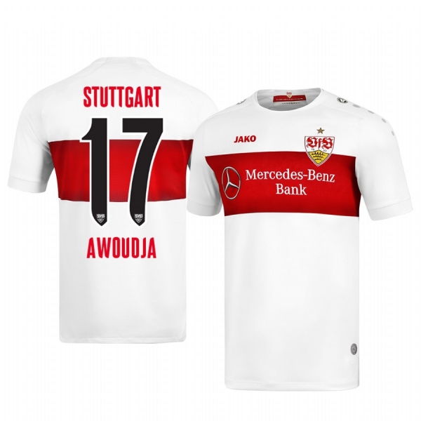 VfB Stuttgart Maxime Awoudja Men's 19-20 Home Replica Short Sleeve Jersey