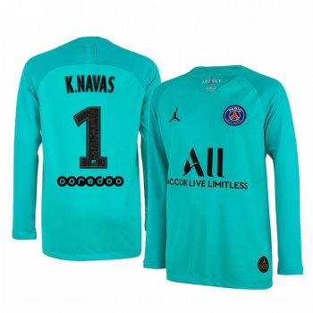 19-20 Paris Saint-Germain Keylor Navas LIght Green Long Sleeve Goalkeeper Jersey Men's