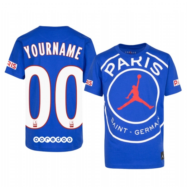 Paris Saint-Germain Custom Men's Royal Game T-Shirt 2020-21