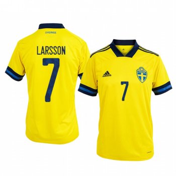 Sweden Sebastian Larsson Men's 2020 Home Authentic Short Sleeve Jersey