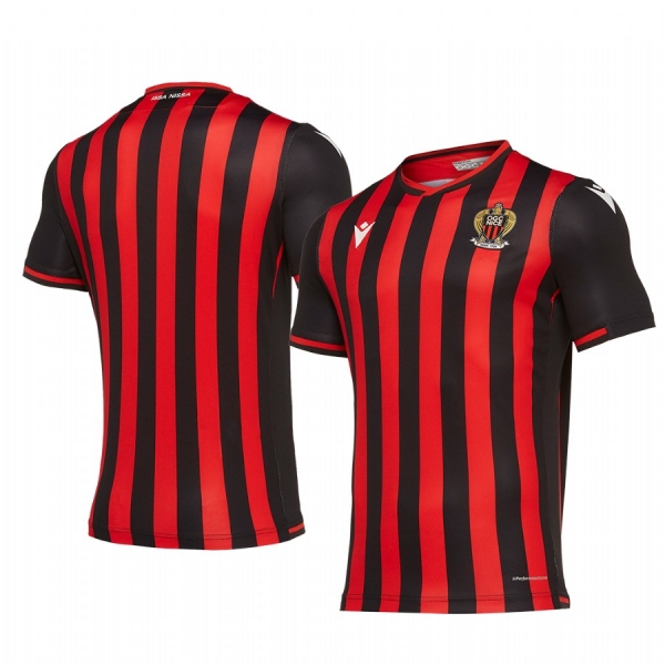 OGC Nice Men's Red Black Home Short Sleeve Jersey 19-20