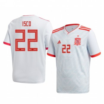 Youth Isco Spain 2018 World Cup Away Light Blue Short Sleeve Jersey