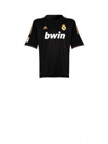 Real Madrid Men's Black Away Short Sleeve Jersey 2011-12