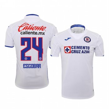 Juan Escobar Cruz Azul 19-20 Away Men's White Official Short Sleeve Jersey