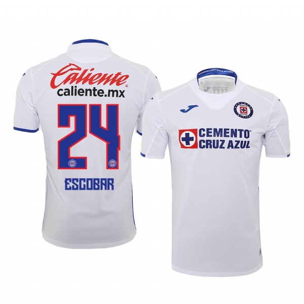 Juan Escobar Cruz Azul 19-20 Away Men's White Official Short Sleeve Jersey