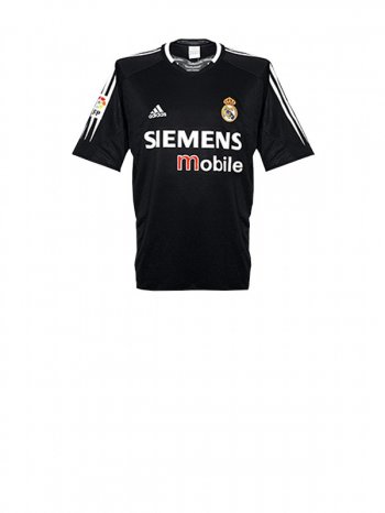 Real Madrid Men's Black Away Short Sleeve Jersey 2004-05