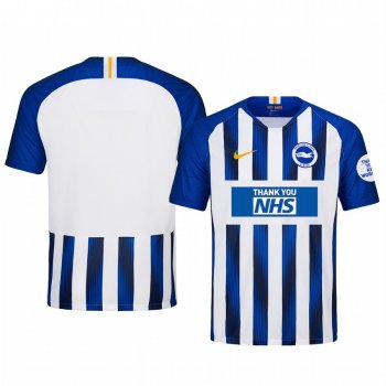 Brighton and Hove Albion 2020 White Blue Thank You NHS Men's Short Sleeve Jersey