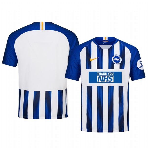 Brighton and Hove Albion 2020 White Blue Thank You NHS Men's Short Sleeve Jersey