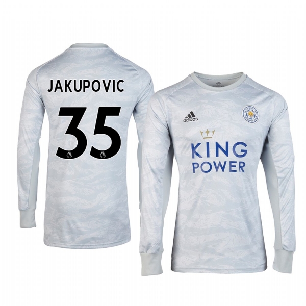 19-20 Leicester City Eldin Jakupovic Grey Goalkeeper Long Sleeve Jersey Men's