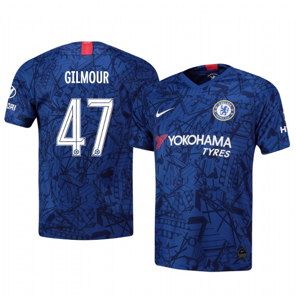 Billy Gilmour Chelsea FA Cup Home Men's Blue Short Sleeve Jersey