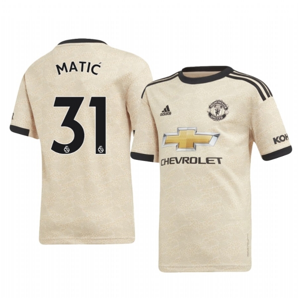 Youth Nemanja Matic Manchester United Away Short Sleeve Jersey 19-20