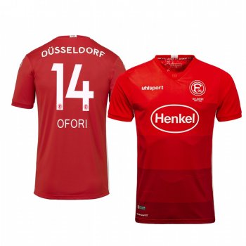 Fortuna Düsseldorf Kelvin Ofori 19-20 Away Men's Red Short Sleeve Jersey