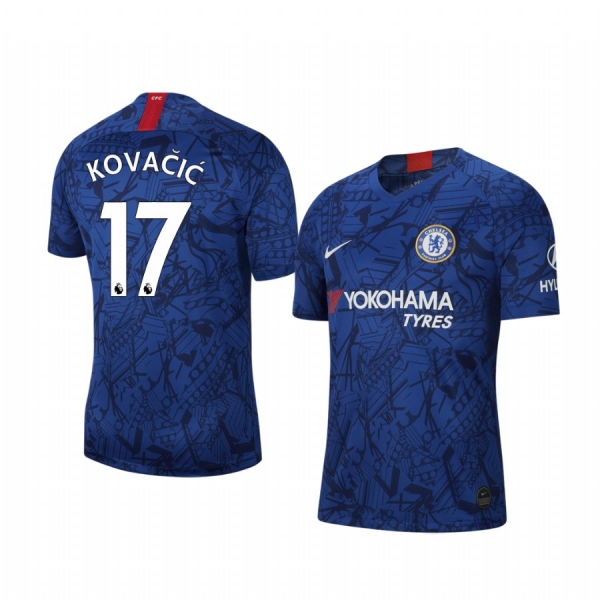 Men's Mateo Kovacic Chelsea Home Short Sleeve Jersey 19-20