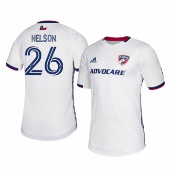 John Nelson FC Dallas 2020-21 Away Men's White Short Sleeve Jersey