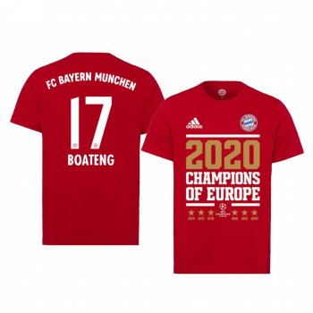 Bayern Munich Red 2020 UEFA Champions of Europe Short Sleeve T-Shirt