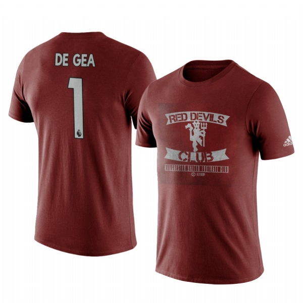 Men's David de Gea Manchester United The Red Devils Short Sleeve T-shirt