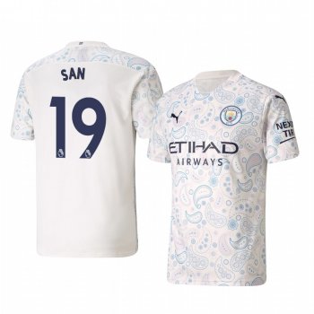 Leroy Sané Manchester City 2020-21 Third Men's White Short Sleeve Jersey