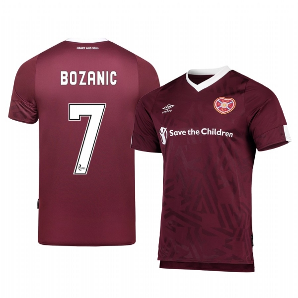 Heart of Midlothian Oliver Bozanic Men's 19-20 Home Replica Short Sleeve Jersey