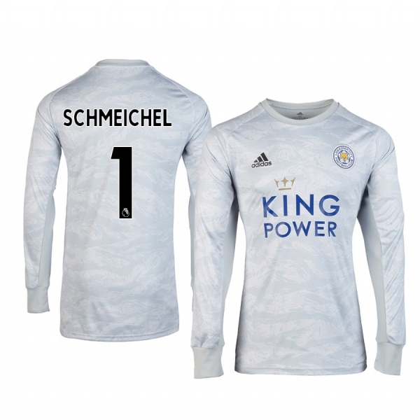 19-20 Leicester City Kasper Schmeichel Grey Goalkeeper Long Sleeve Jersey Men's