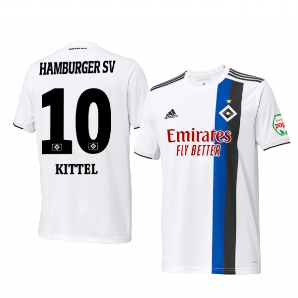 Hamburger SV Sonny Kittel 19-20 Home Men's White Short Sleeve Jersey