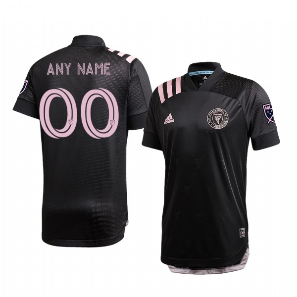 Custom Inter Miami Black 2020 Inaugural Away Men's Authentic Short Sleeve Jersey