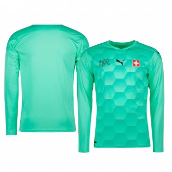 Switzerland Men's Green Goalkeeper Short Sleeve Jersey 2020