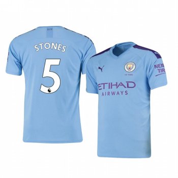 Men's John Stones Manchester City Home Short Sleeve Jersey 19-20