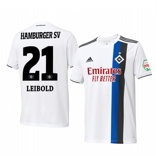 Hamburger SV Tim Leibold 19-20 Home Men's White Short Sleeve Jersey