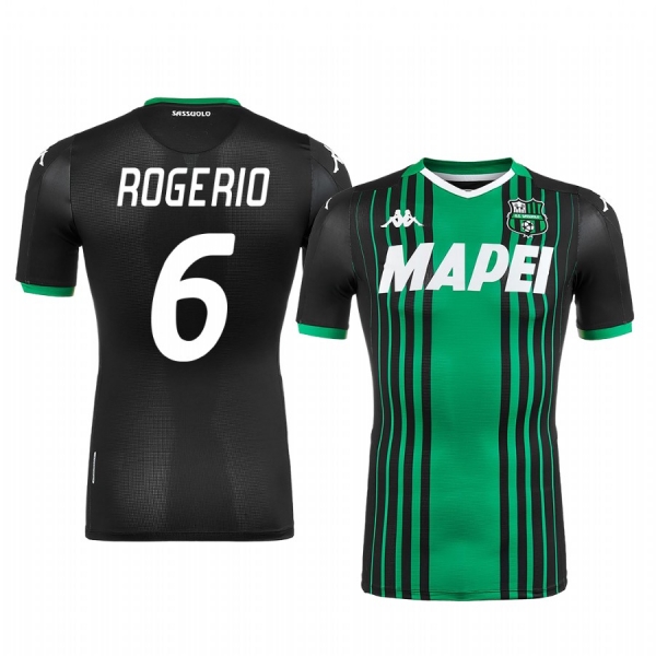 Rogerio U.S. Sassuolo Calcio 2019-20 Black Home Men's Short Sleeve Jersey