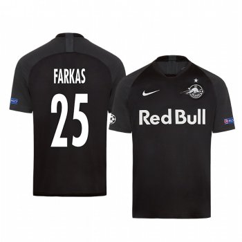 Patrick Farkas Red Bull Salzburg European Away Black Short Sleeve Jersey