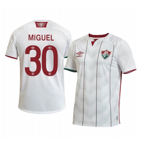 Fluminense Miguel 2020 Away Men's White Short Sleeve Jersey