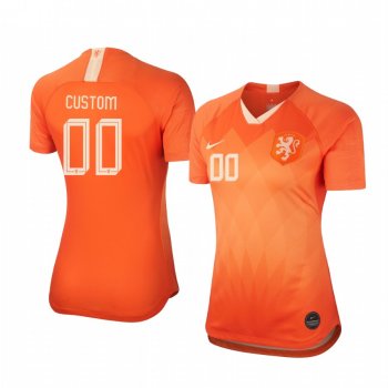 2019 World Cup Netherlands Custom Women's Home FIFA Jersey