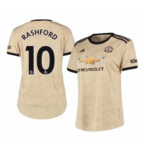 Women's Marcus Rashford Manchester United Away Short Sleeve Jersey 19-20