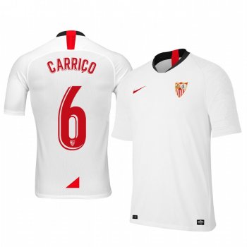 Youth Daniel Carrico Sevilla 19-20 Home White Short Sleeve Jersey