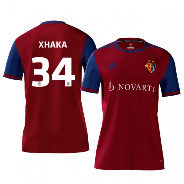 Basel Taulant Xhaka Men's Red Home Short Sleeve Jersey 19-20