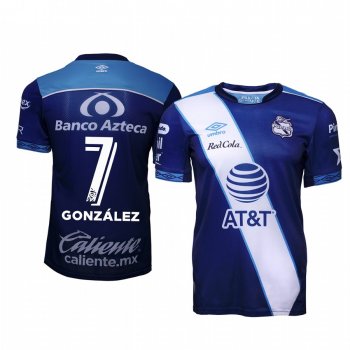 Pablo Gonzalez Club Puebla Away Blue Short Sleeve Jersey