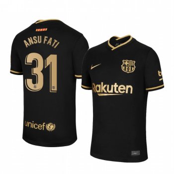 Ansu Fati Barcelona 2020-21 Away Men's Black Short Sleeve Jersey