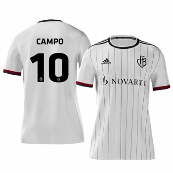 Basel Samuele Campo Men's White Away Short Sleeve Jersey 19-20