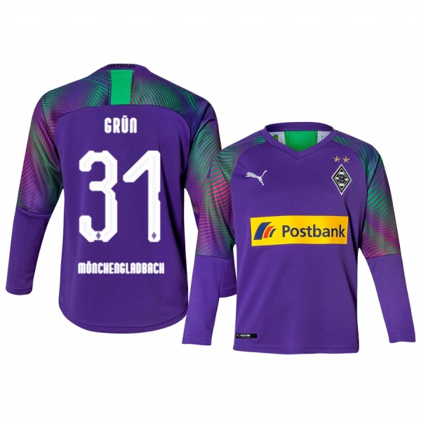 Youth Borussia Monchengladbach Max Grun 19-20 Goalkeeper Authentic Long Sleeve Jersey