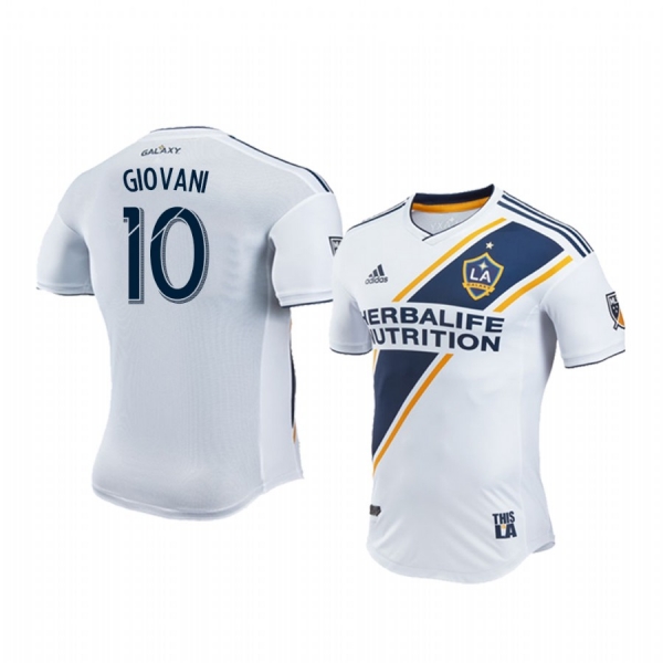 Giovani dos Santos Los Angeles Galaxy Men's Home Short Sleeve Jersey 18-19