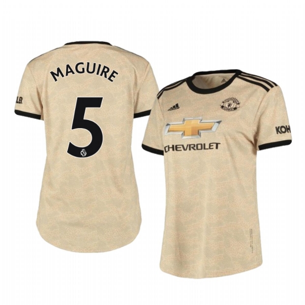 Women's Harry Maguire Manchester United Away Short Sleeve Jersey 19-20