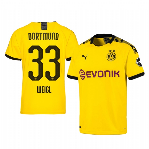 Midfielder Borussia Dortmund Julian Weigl Men's Home Jersey 19-20