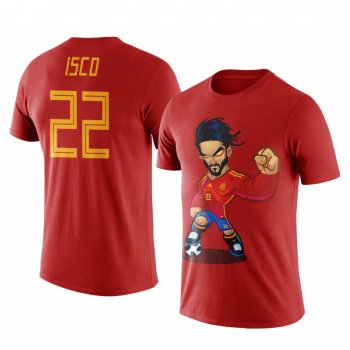 Men's Isco Alarcon Spain Cartoon Mascot Personalize Short Sleeve T-shirt