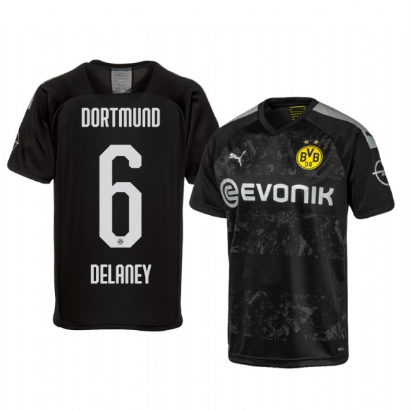 Borussia Dortmund Thomas Delaney Black Away Jersey 19-20 Men's