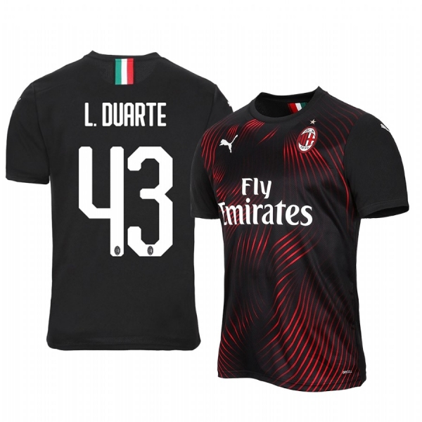 Leo Duarte AC Milan 19-20 Black Third Alternate Jersey Men's