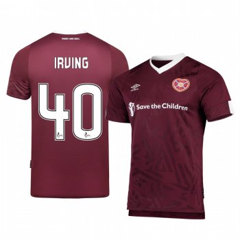 Heart of Midlothian Andy Irving Men's 19-20 Home Replica Short Sleeve Jersey