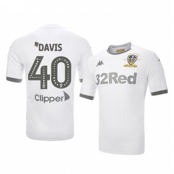 Leif Davis Leeds United Home White 100 Year Crest Jersey