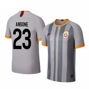 Florin Andone Galatasaray 19-20 Gray Third Men's Short Sleeve Jersey