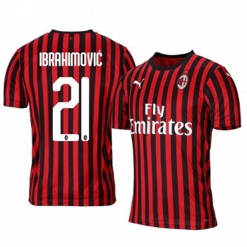 Zlatan Ibrahimovic AC Milan 19-20 Red Black Home Official Jersey Men's